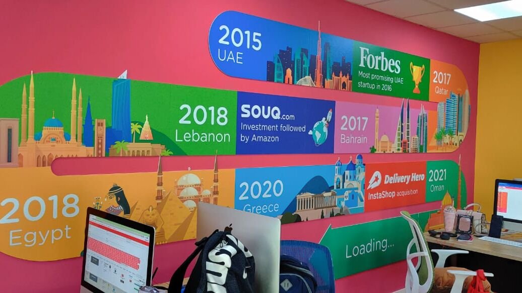 InstaShop & Delivery Hero — workplace wall graphics