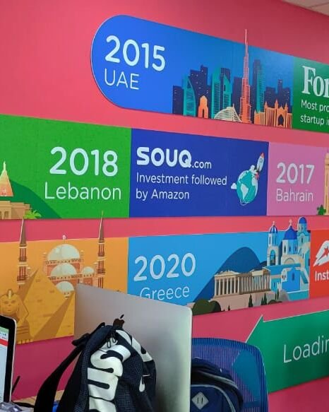 InstaShop & Delivery Hero — workplace wall graphics